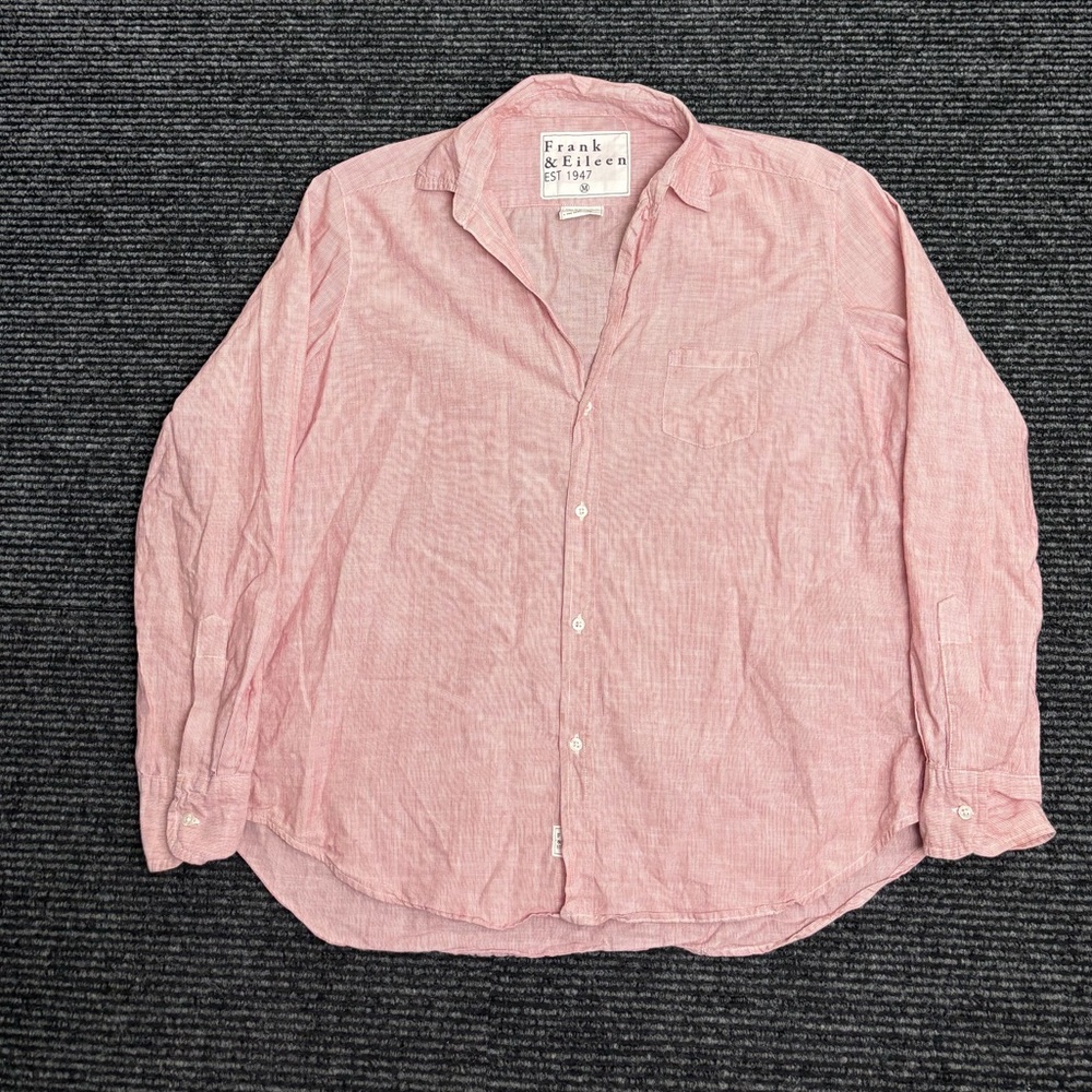Frank & Eileen Shirt Women’s Medium Red Eileen Style Button Pinstripe Light